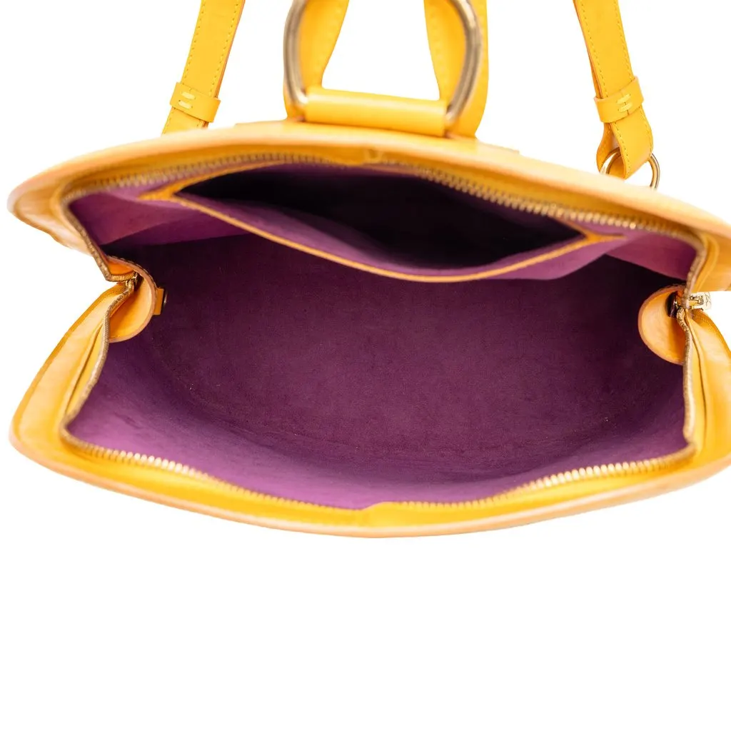 Louis Vuitton Epi Gobelins Yellow Leather Good - Model View