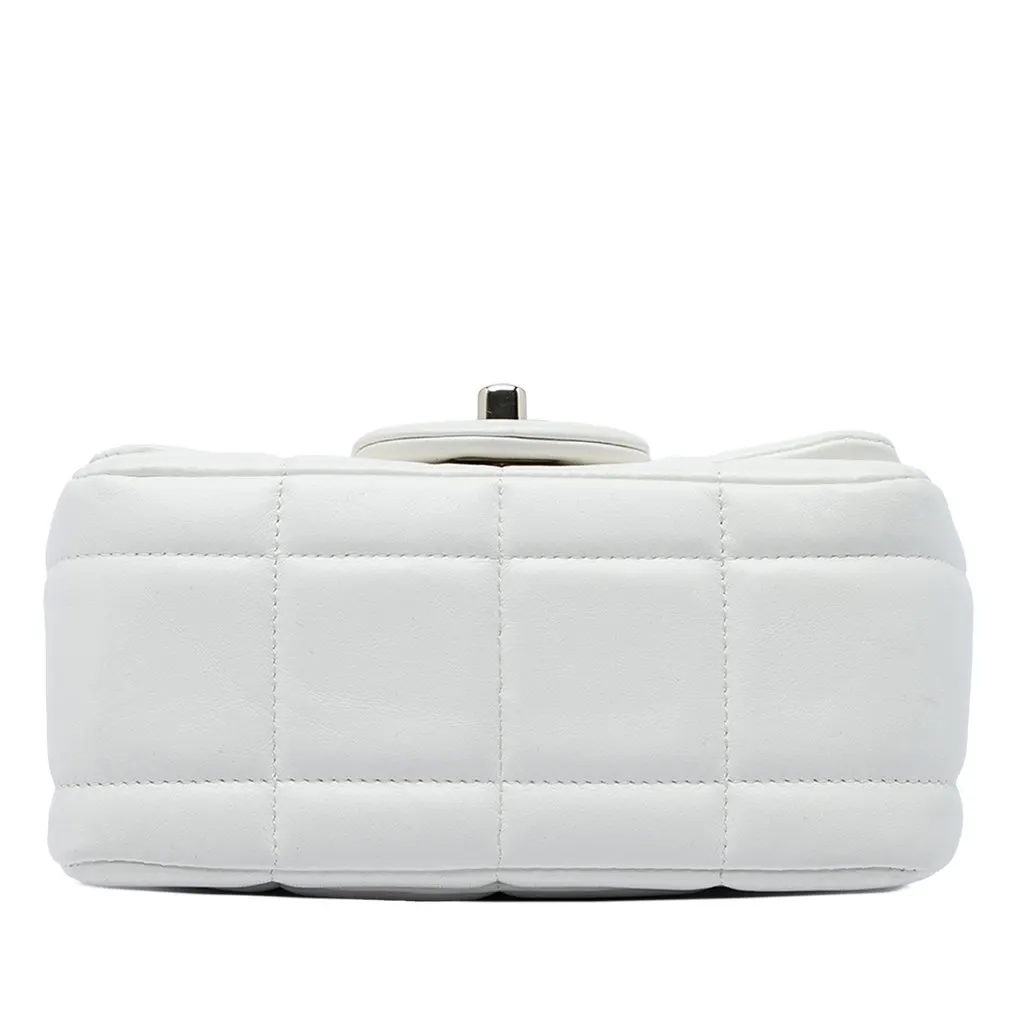 Chanel Mini Quilted Lambskin Resin Crystal Square Monacoco Flap White Leather Very good - Inside View