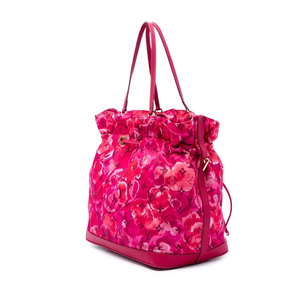 Louis Vuitton Limited Edition Monogram Nylon Ikat Noefull MM Pink Good - Back View