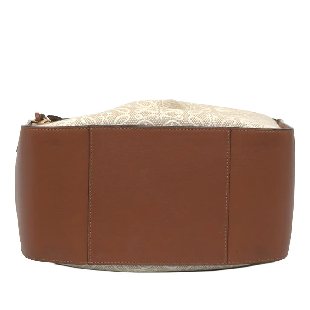 Loewe Small Leather and Anagram Canvas Hammock Bag Brown Leather Very good - Inside View