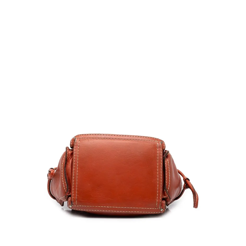 Loewe Leather Perforated Anagram Punching Tote Orange Leather Good - Inside View