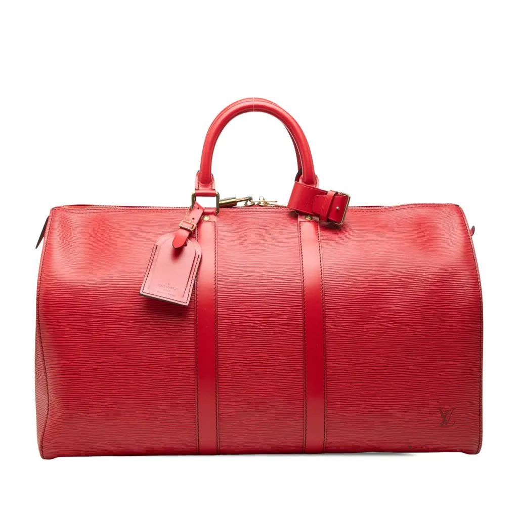Louis Vuitton Epi Keepall 45 Red Leather Good - Front View