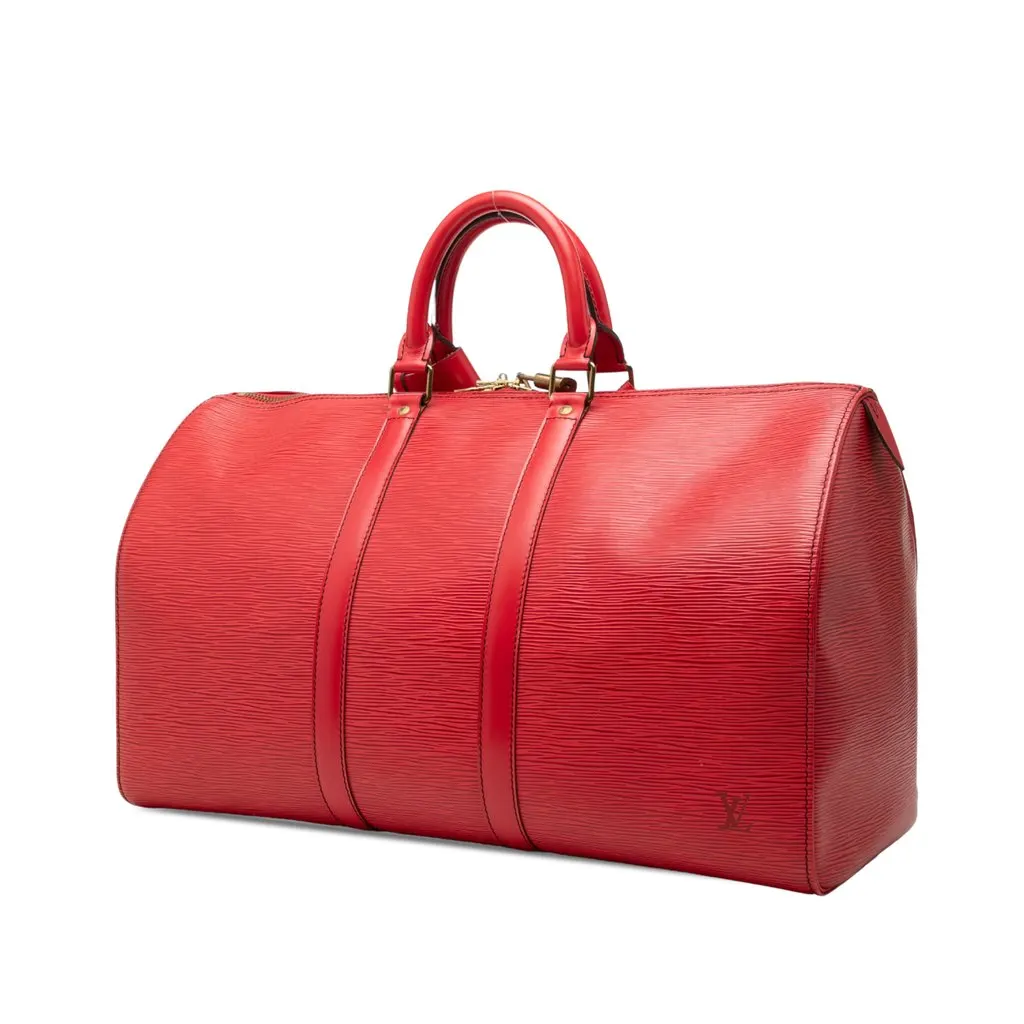 Louis Vuitton Epi Keepall 45 Red Leather Good - Back View