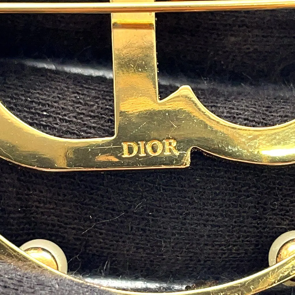 Dior Gold Plated Crystal and Faux Pearl Clair D Lune Brooch Gold Metal Very good - Model View