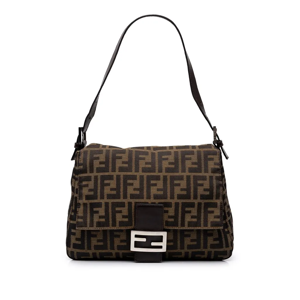 Fendi Zucca Canvas Mamma Forever Brown Canvas Good - Front View