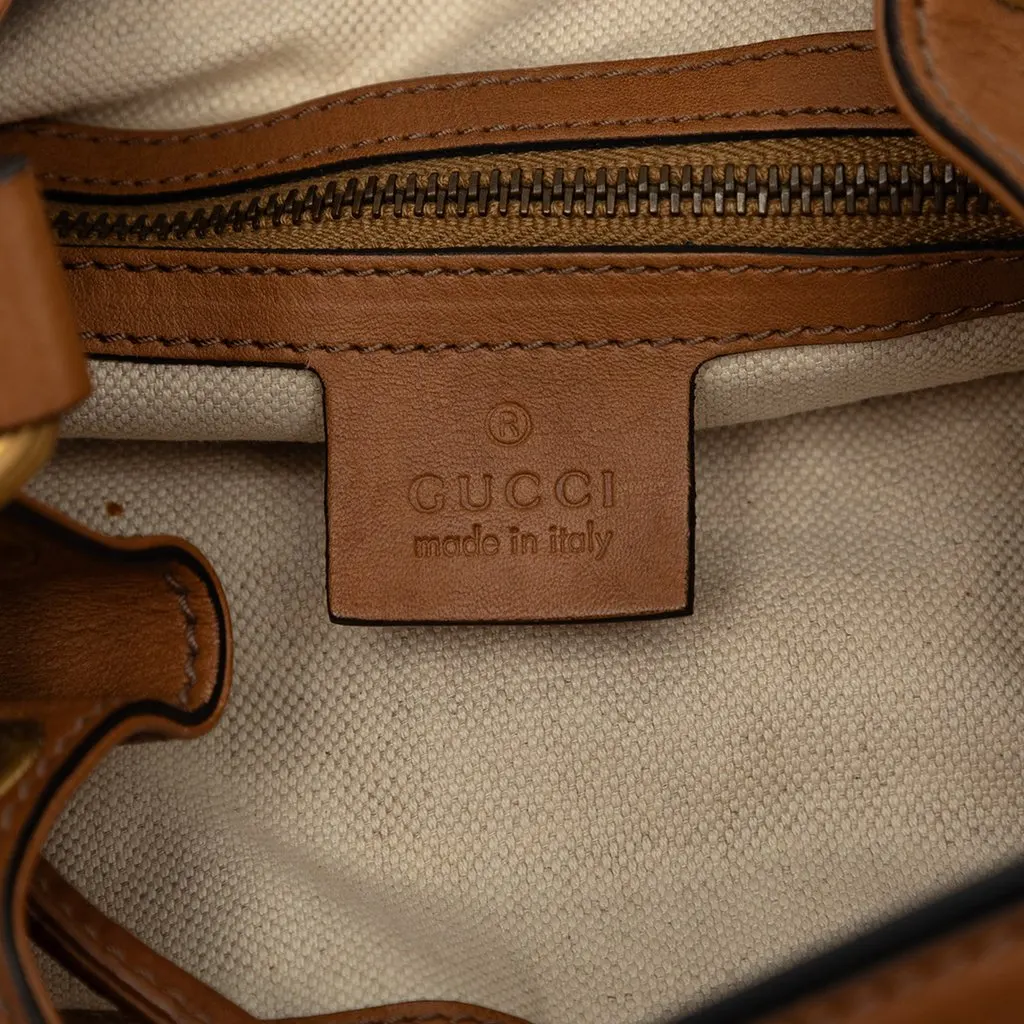 Gucci GG Canvas Web Rania Drawstring Hobo Beige Canvas Good - Box View