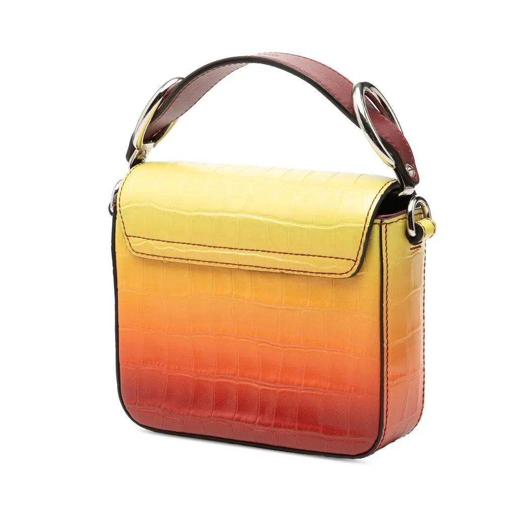 Chloé Mini Ombre Croc Embossed Leather C Satchel Yellow Leather Very good - Back View