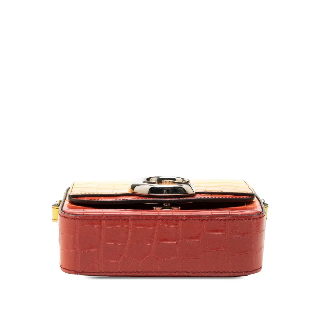 Chloé Mini Ombre Croc Embossed Leather C Satchel Yellow Leather Very good - Inside View