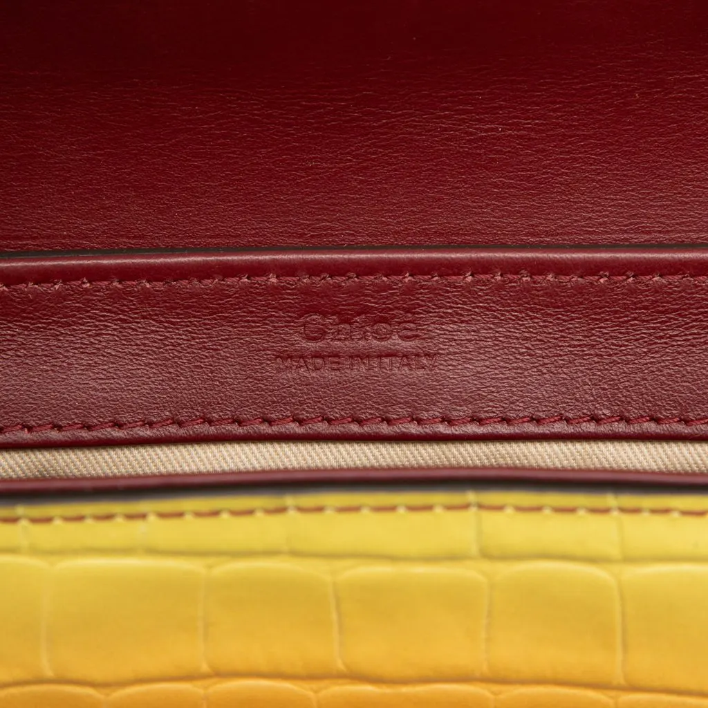 Chloé Mini Ombre Croc Embossed Leather C Satchel Yellow Leather Very good - Box View