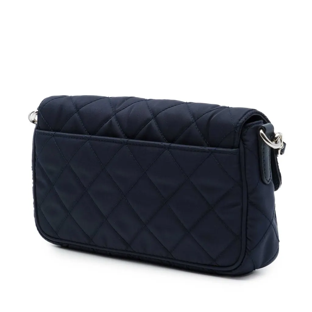 Prada Impuntu Tessuto Crossbody Blue Polyamide Very good - Back View