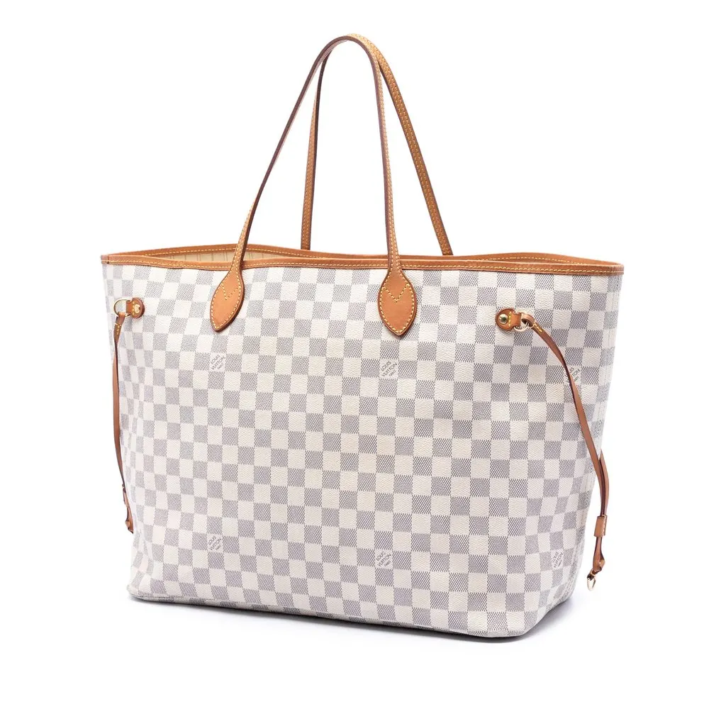 Louis Vuitton Damier Azur Neverfull GM White Very good - Back View