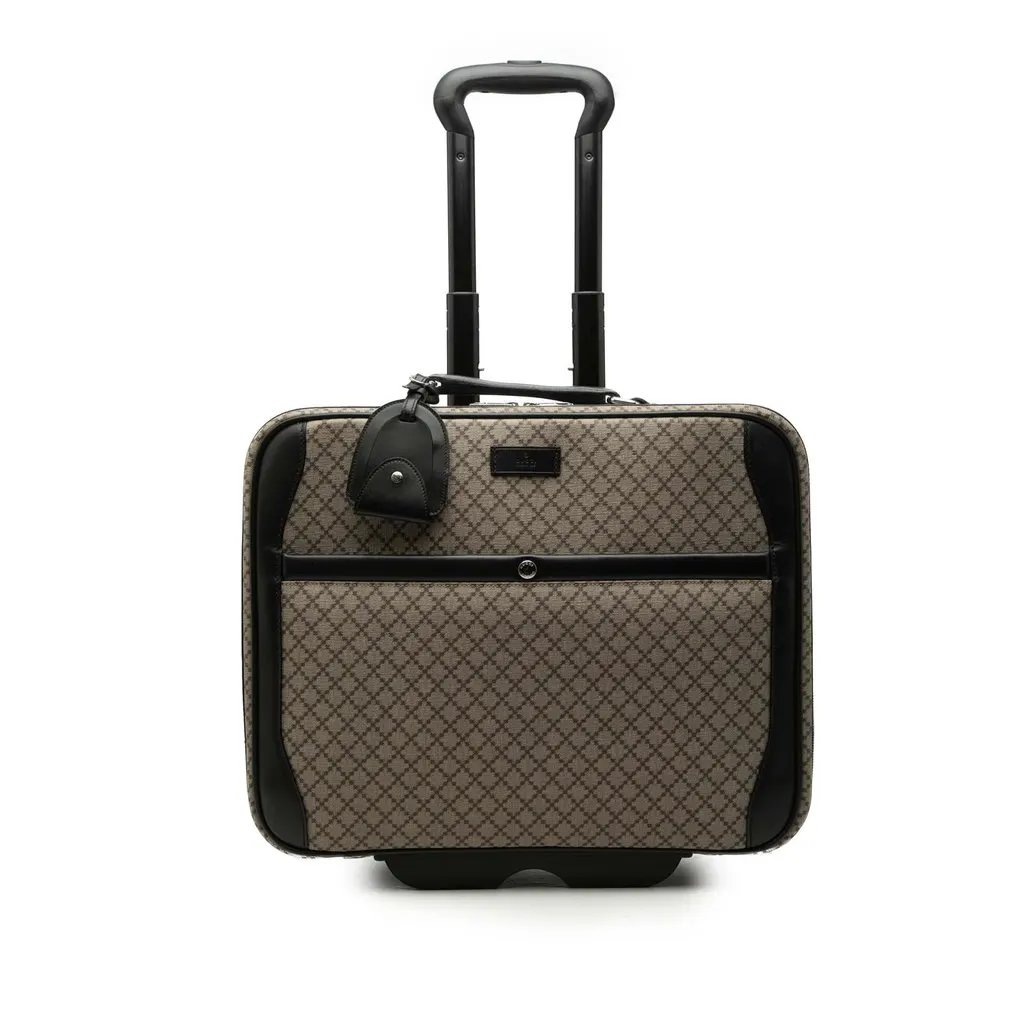 Gucci Diamante Coated Canvas Carry On Trolley Beige Very good - Front View