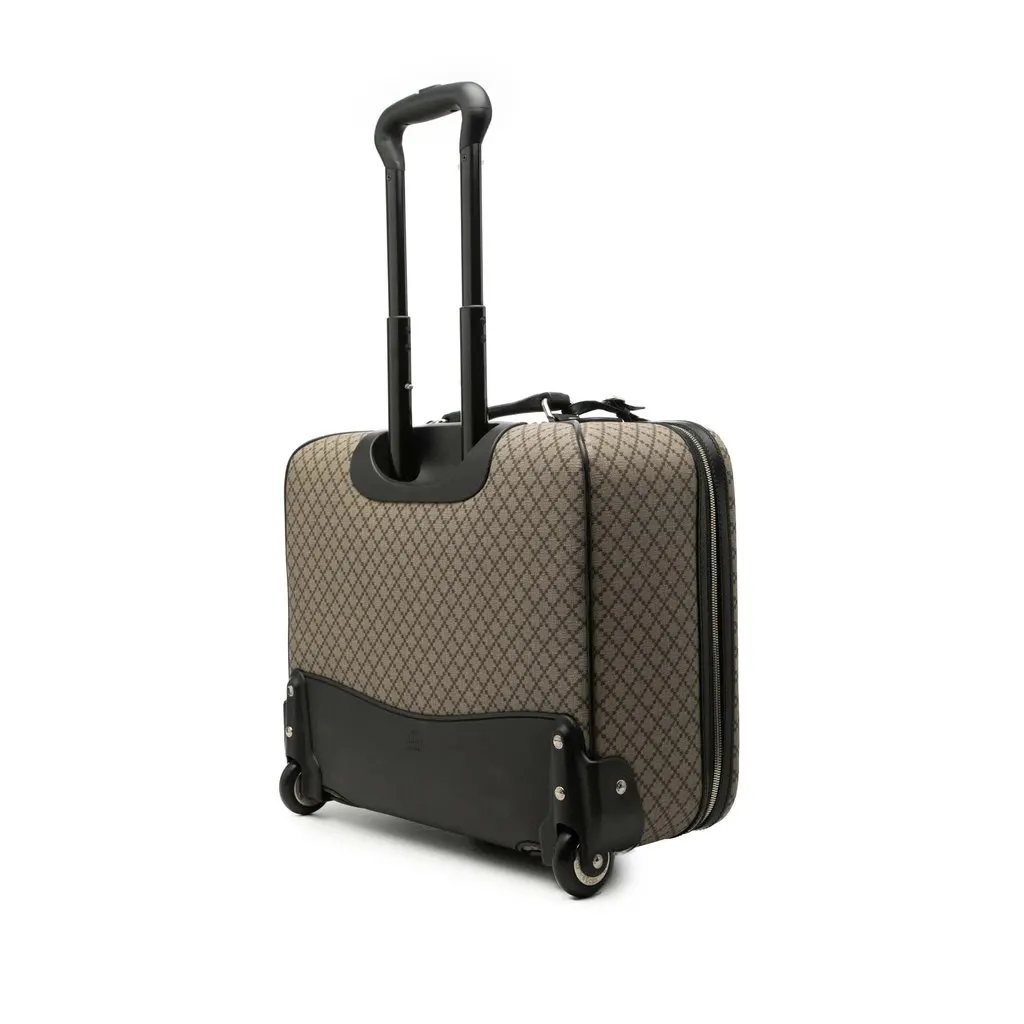Gucci Diamante Coated Canvas Carry On Trolley Beige Very good - Back View