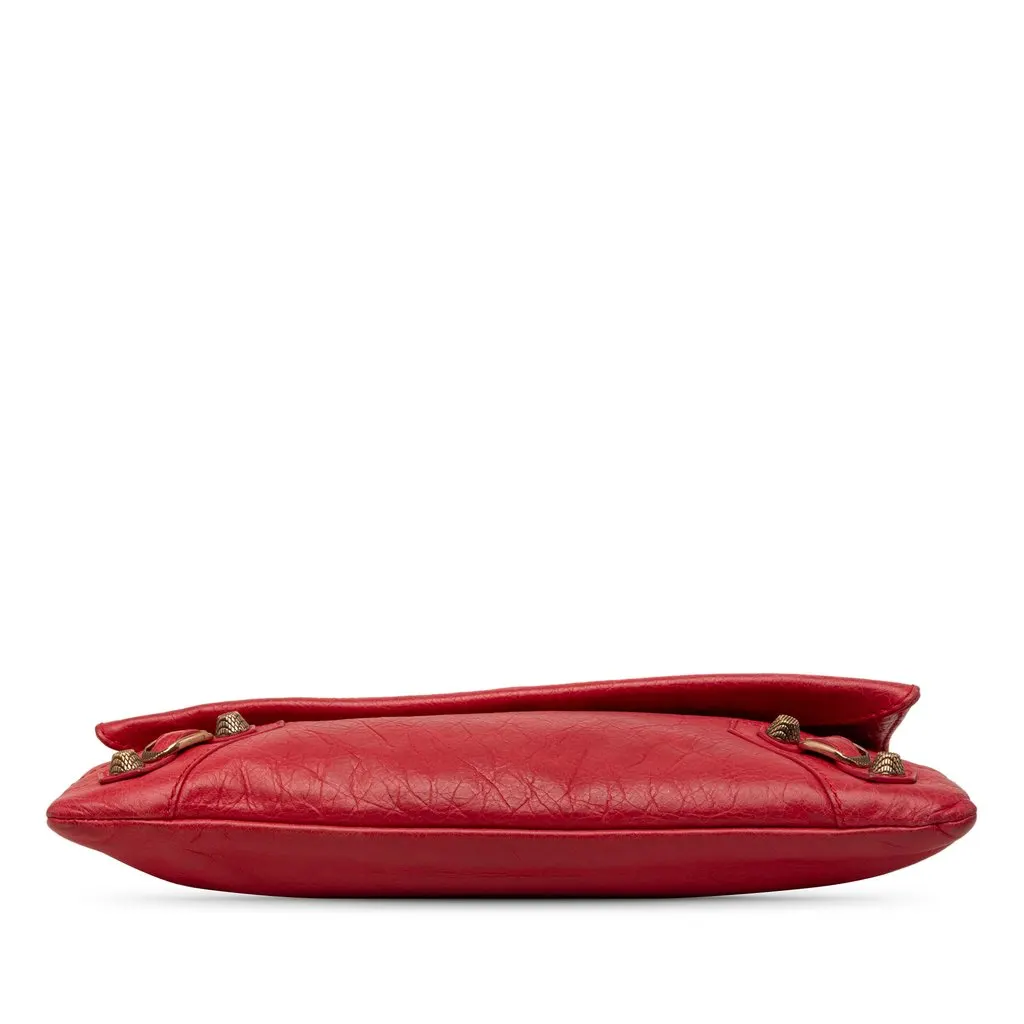 Balenciaga Lambskin Motocross Giant 12 Envelope Clutch Red Leather Very good - Inside View