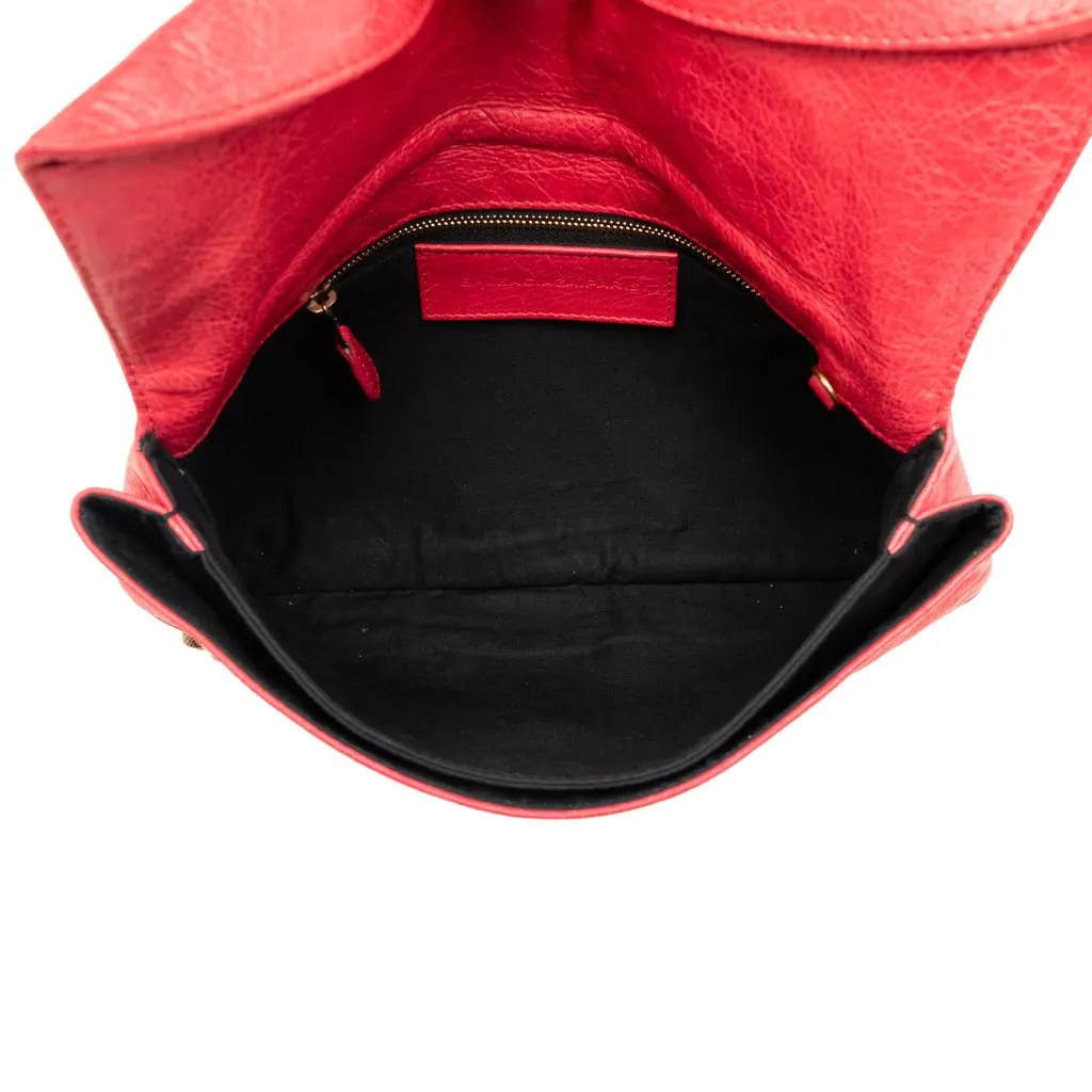 Balenciaga Lambskin Motocross Giant 12 Envelope Clutch Red Leather Very good - Model View