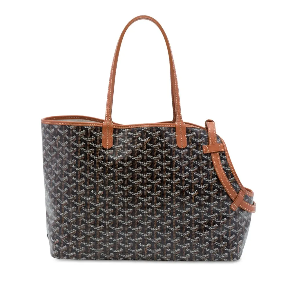 Goyard Goyardine Chien Gris Pet Carrier Black Canvas Good - Front View