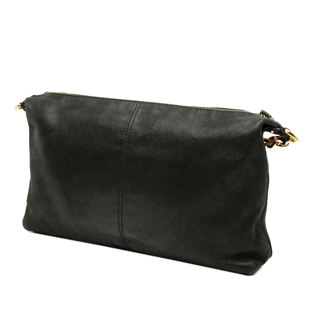 Fendi Metallic Calfskin Vitello Savana Forever Crossbody Black Leather Very good - Back View