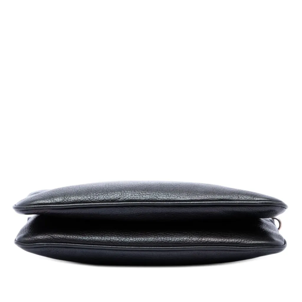 Miu Miu Goatskin Madras Double Zip Crossbody Black Leather Very good - Inside View