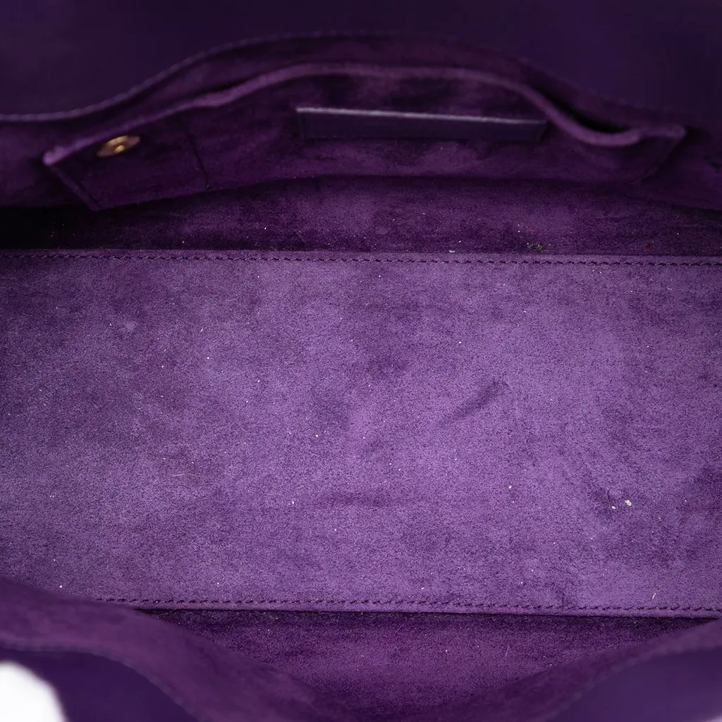 Saint Laurent Baby Leather Sac De Jour Satchel Purple Leather Very good - Model View