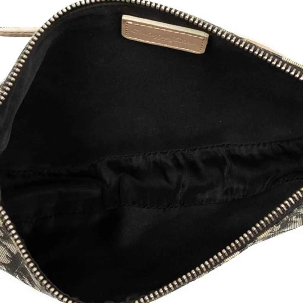 Dior Mini Diorissimo Coated Canvas Saddle Pochette Black Canvas Very good - Model View