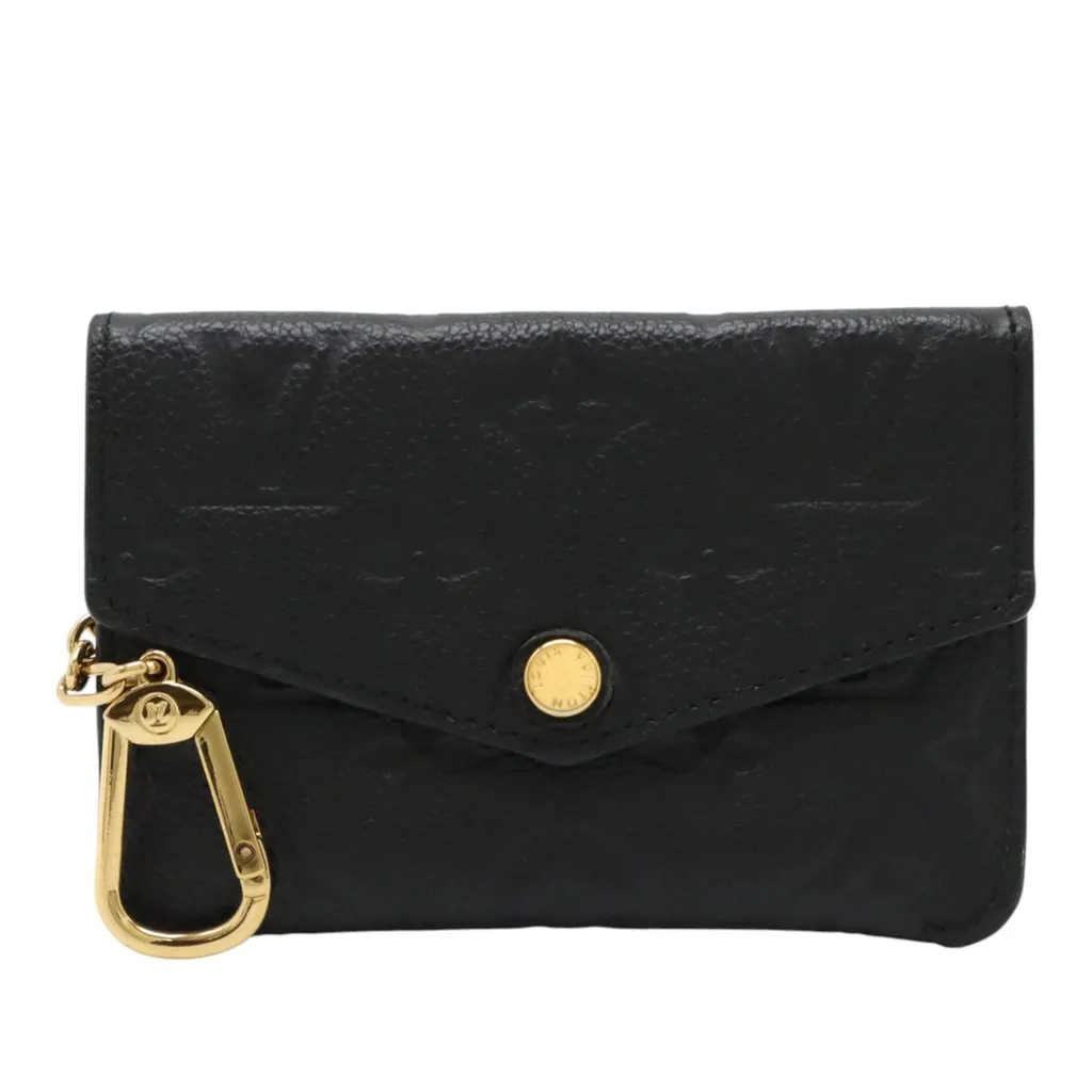 Louis Vuitton Monogram Empreinte Key Pouch Black Leather Very good - Front View