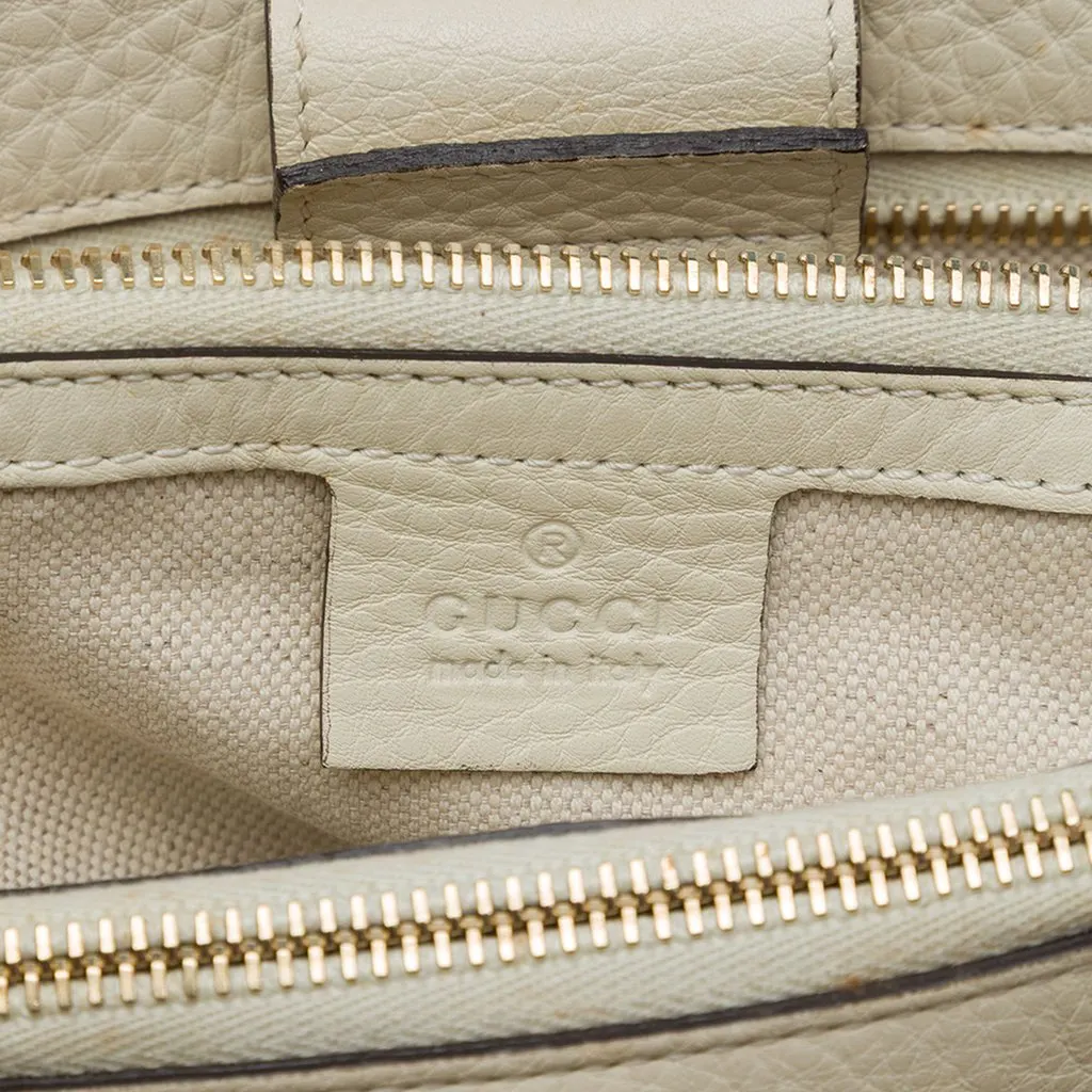 Gucci Large Calfskin Bamboo Shopper Satchel Brown Leather Good - Box View