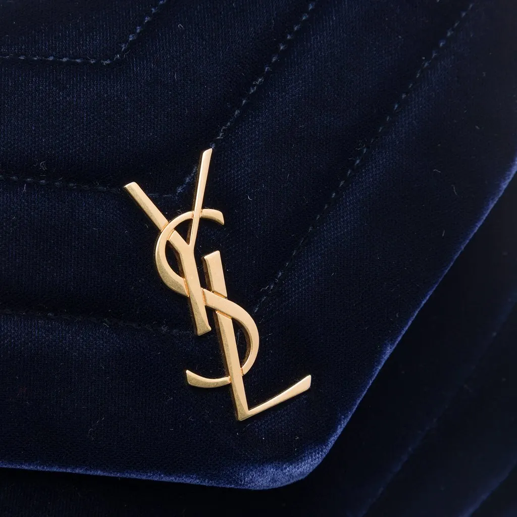 Saint Laurent Toy Matelasse Velvet Monogram LouLou Crossbody Blue Very good - Box View