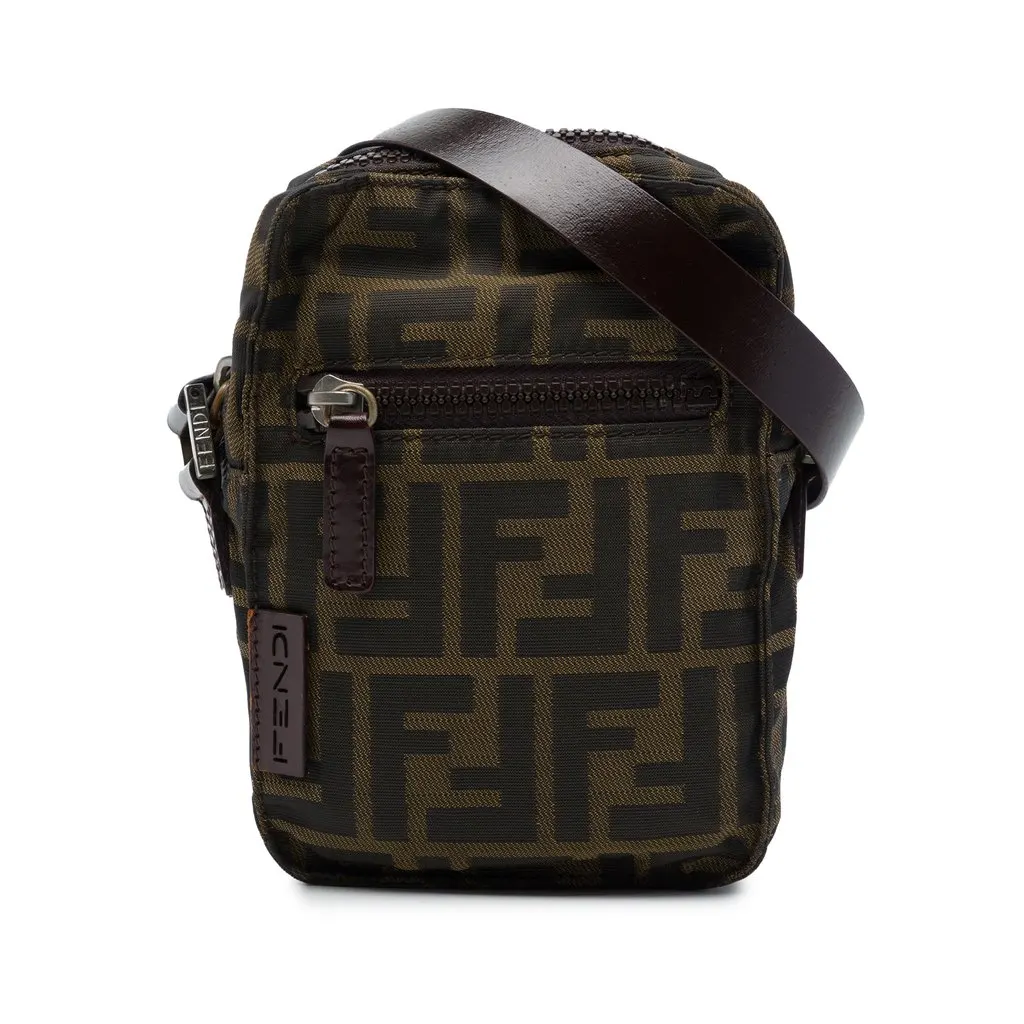 Fendi Zucca Canvas Crossbody Brown Canvas Very good - Front View