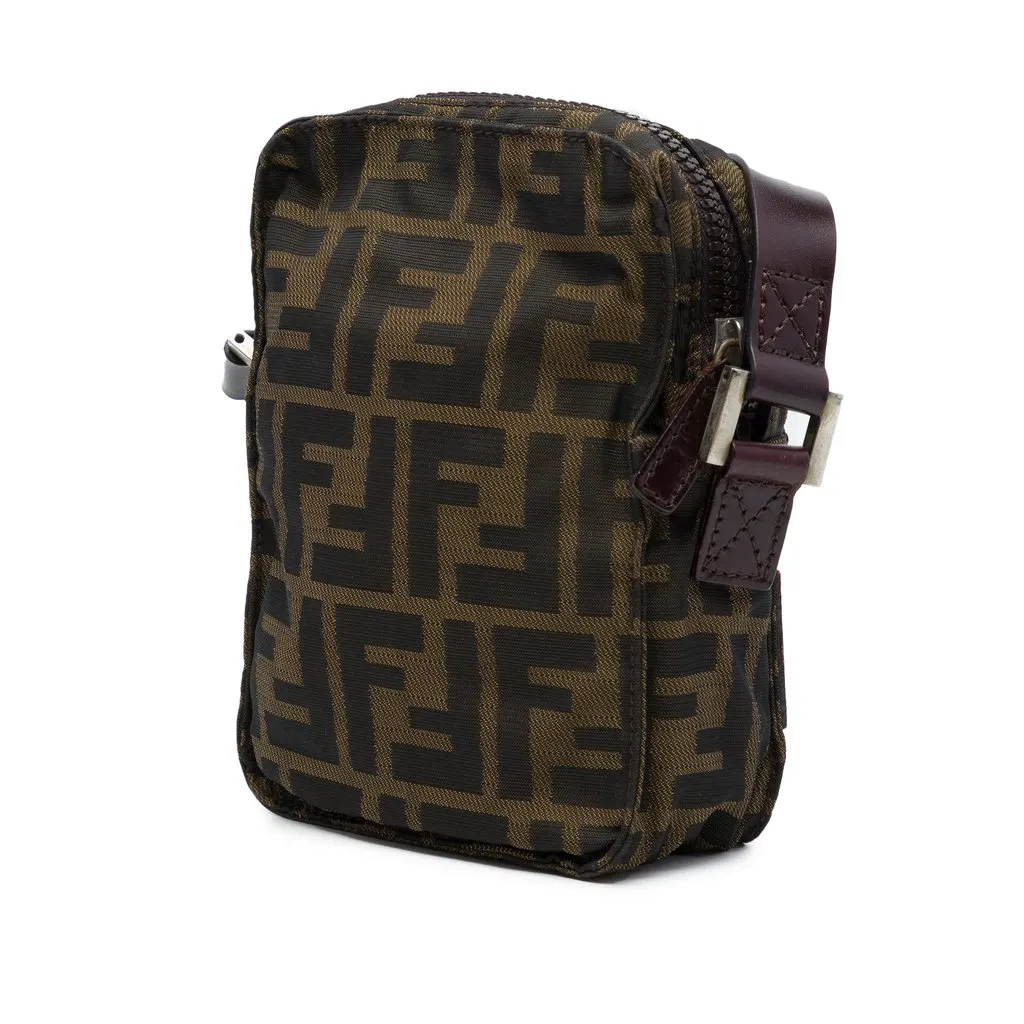 Fendi Zucca Canvas Crossbody Brown Canvas Very good - Back View