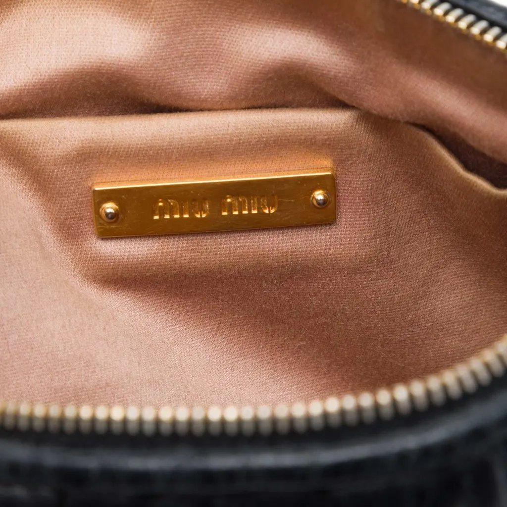 Miu Miu Matelasse Nappa Lux Charm Shoulder Bag Black Leather Very good - Box View