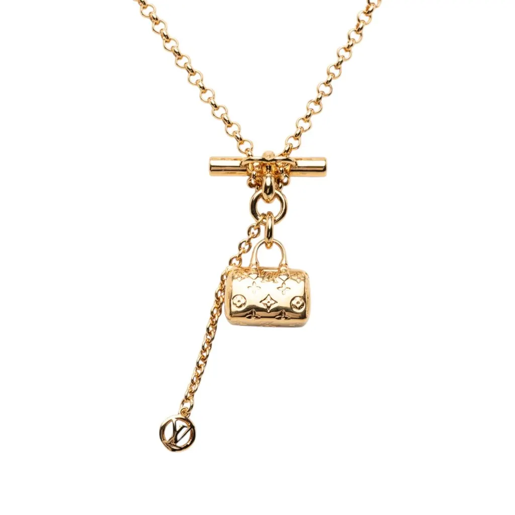 Louis Vuitton Gold Plated Collier LV Speedy Necklace Gold Metal Very good - Inside View