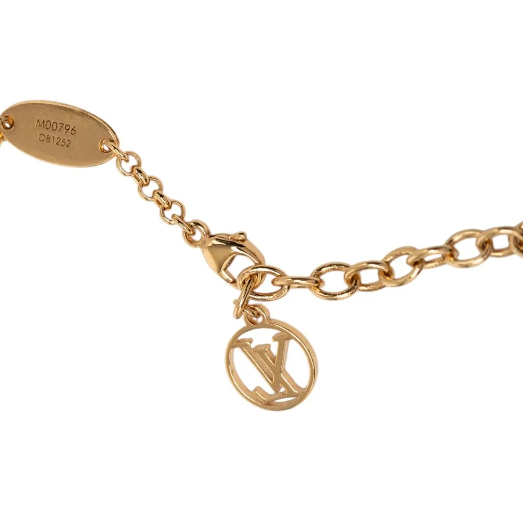 Louis Vuitton Gold Plated Collier LV Speedy Necklace Gold Metal Very good - Model View