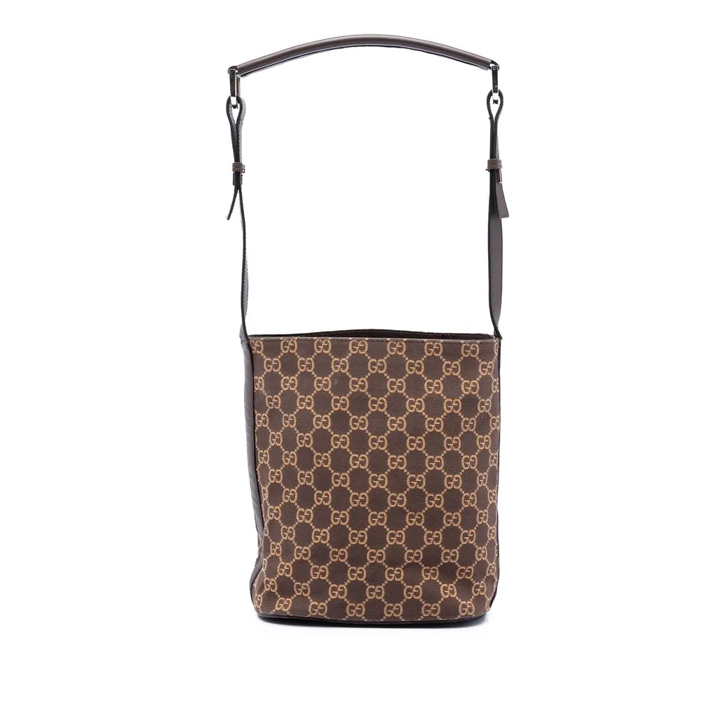 Gucci GG Canvas Shoulder Bag Brown Very good - Front View