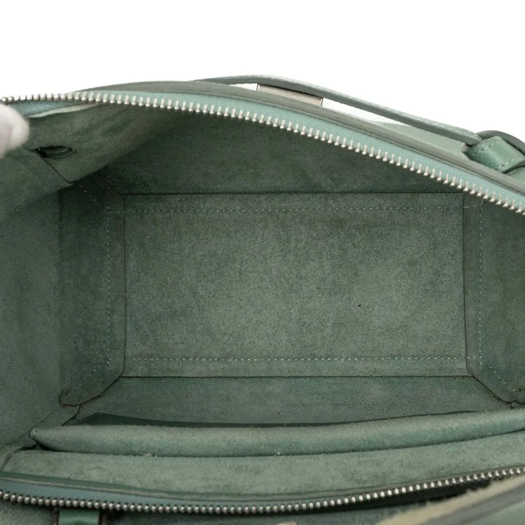 Celine Micro Grained Calfskin Belt Bag Green Leather Very good - Model View