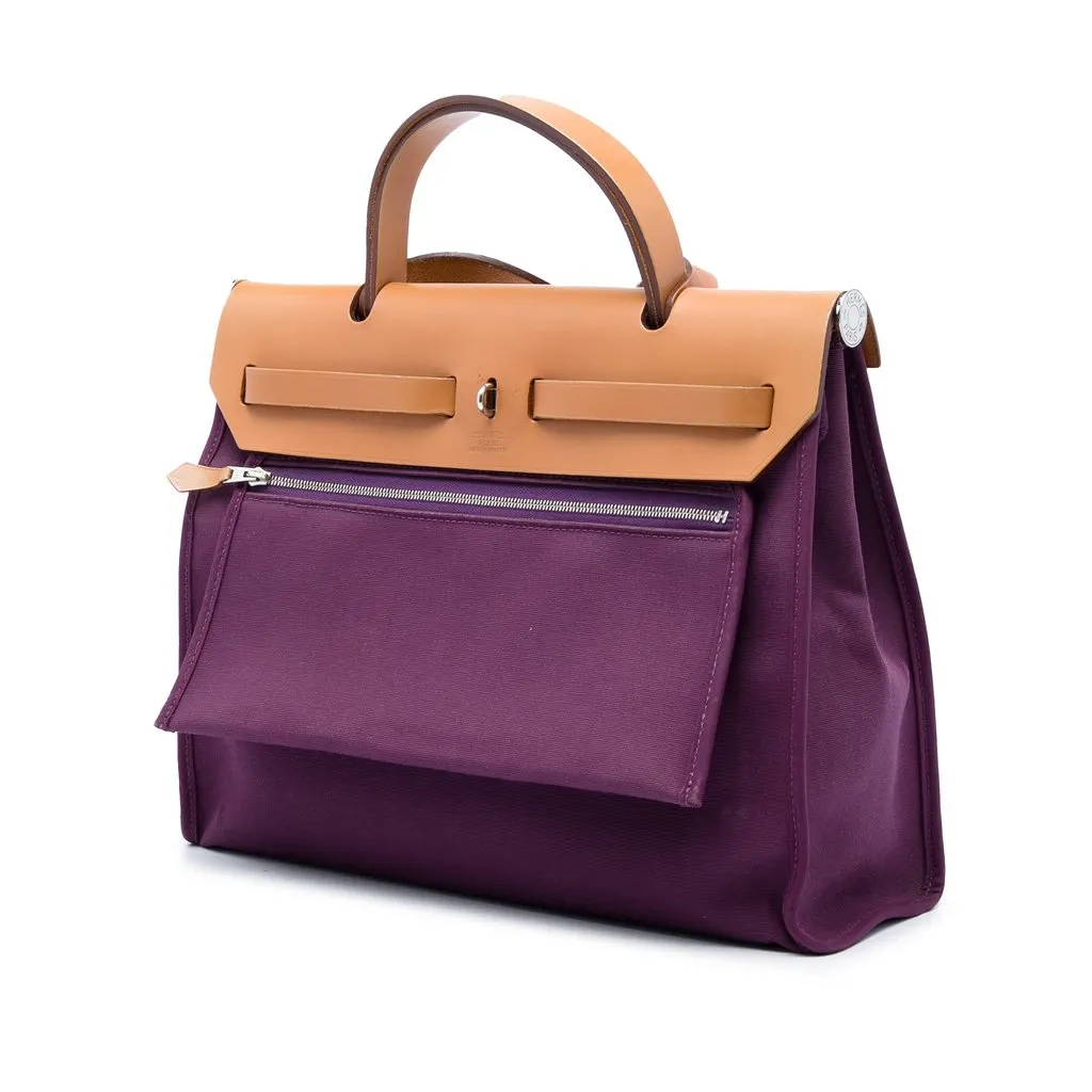 Hermès Toile Verso Herbag Zip 31 Purple Canvas Good - Back View