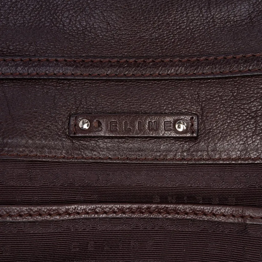 Celine Glitter Leather Chain Flap Brown Leather Good - Box View