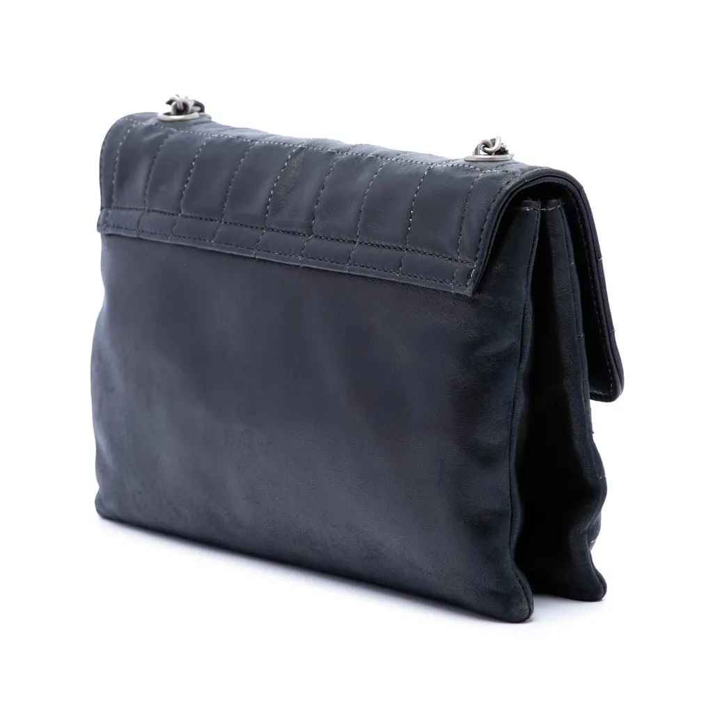 Chanel Chocolate Bar Lambskin Reissue 2.55 Chain Handbag Black Leather Very good - Back View