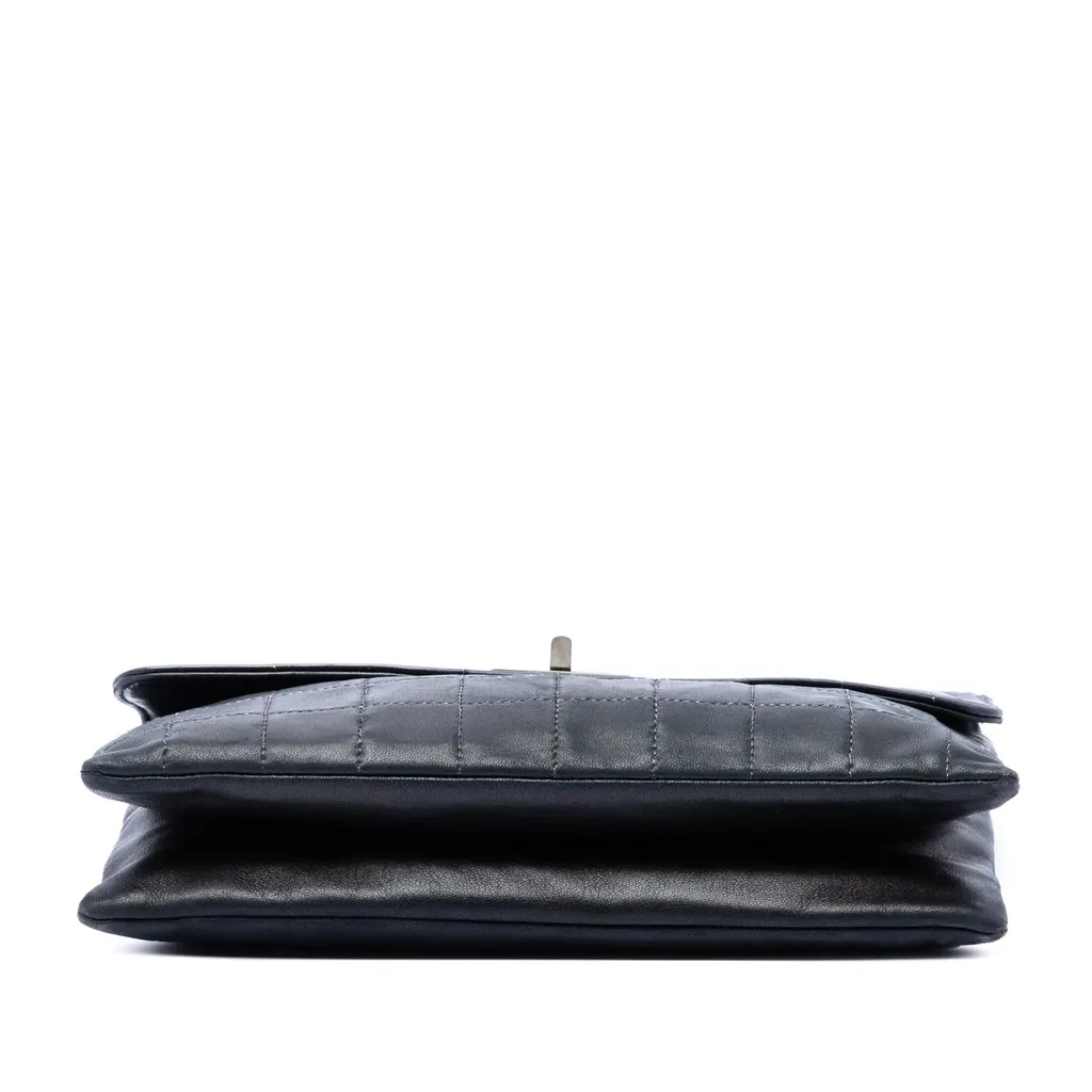 Chanel Chocolate Bar Lambskin Reissue 2.55 Chain Handbag Black Leather Very good - Inside View