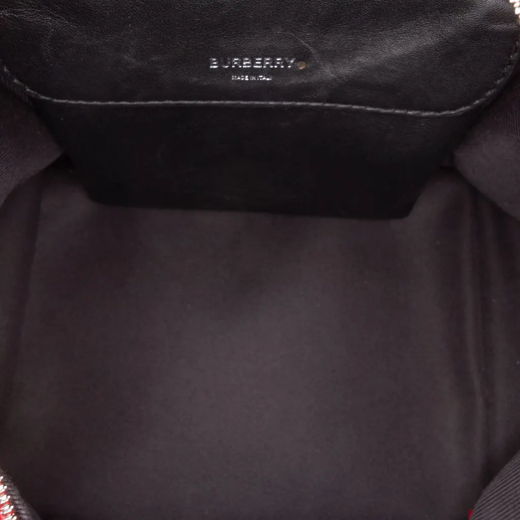 Burberry Small Grained Calfskin Cube Satchel Red Leather Good - Model View