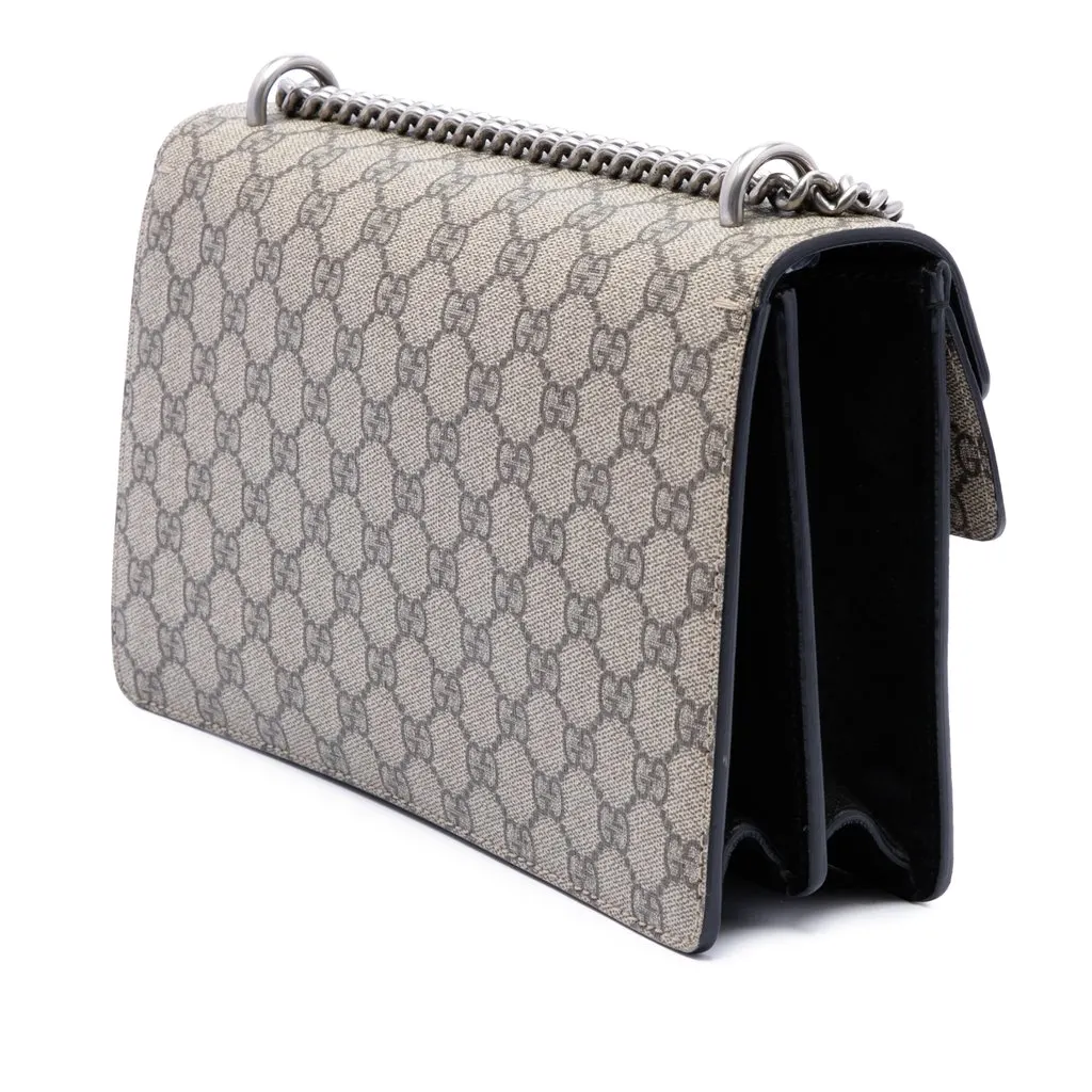 Gucci Medium GG Supreme Dionysus Shoulder Bag Beige Canvas Very good - Back View