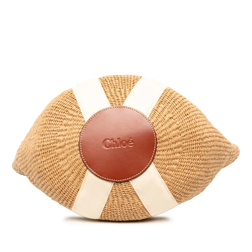 Chloé Raffia Woody Basket Tote Beige Rattan Very good - Inside View
