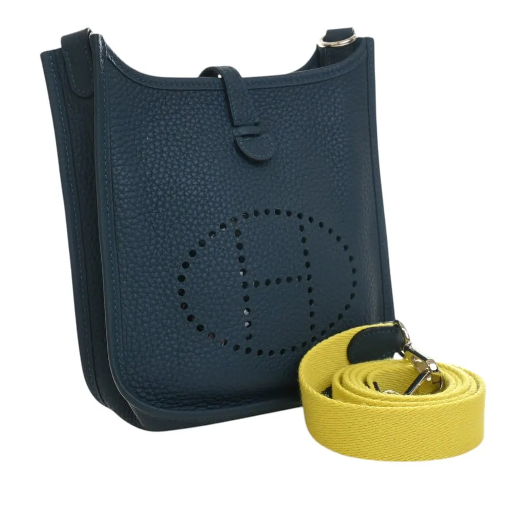 Hermès Clemence Evelyne TPM 16 Blue Leather Very good - Back View