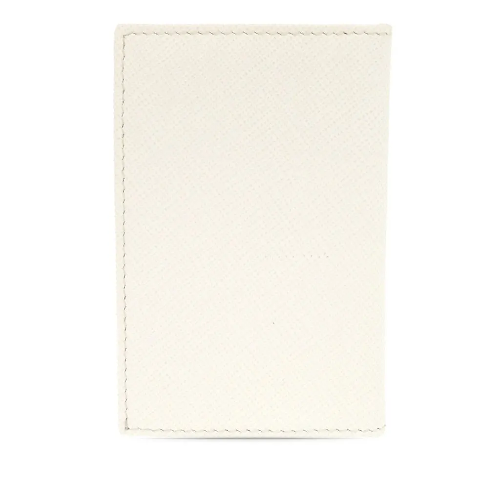 Prada Saffiano Card Holder White Leather Very good - Back View
