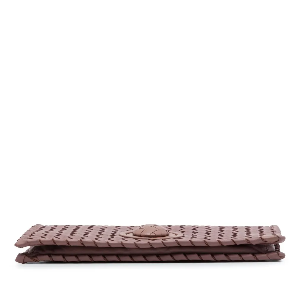 Bottega Veneta Nappa Intrecciato Turn Lock Clutch Pink Leather Very good - Inside View