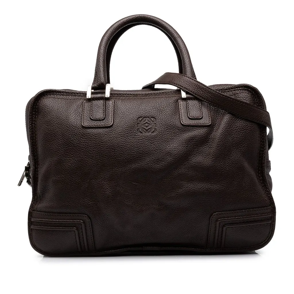 Loewe Goatskin Amazona Business Bag Brown Leather Very good - Front View