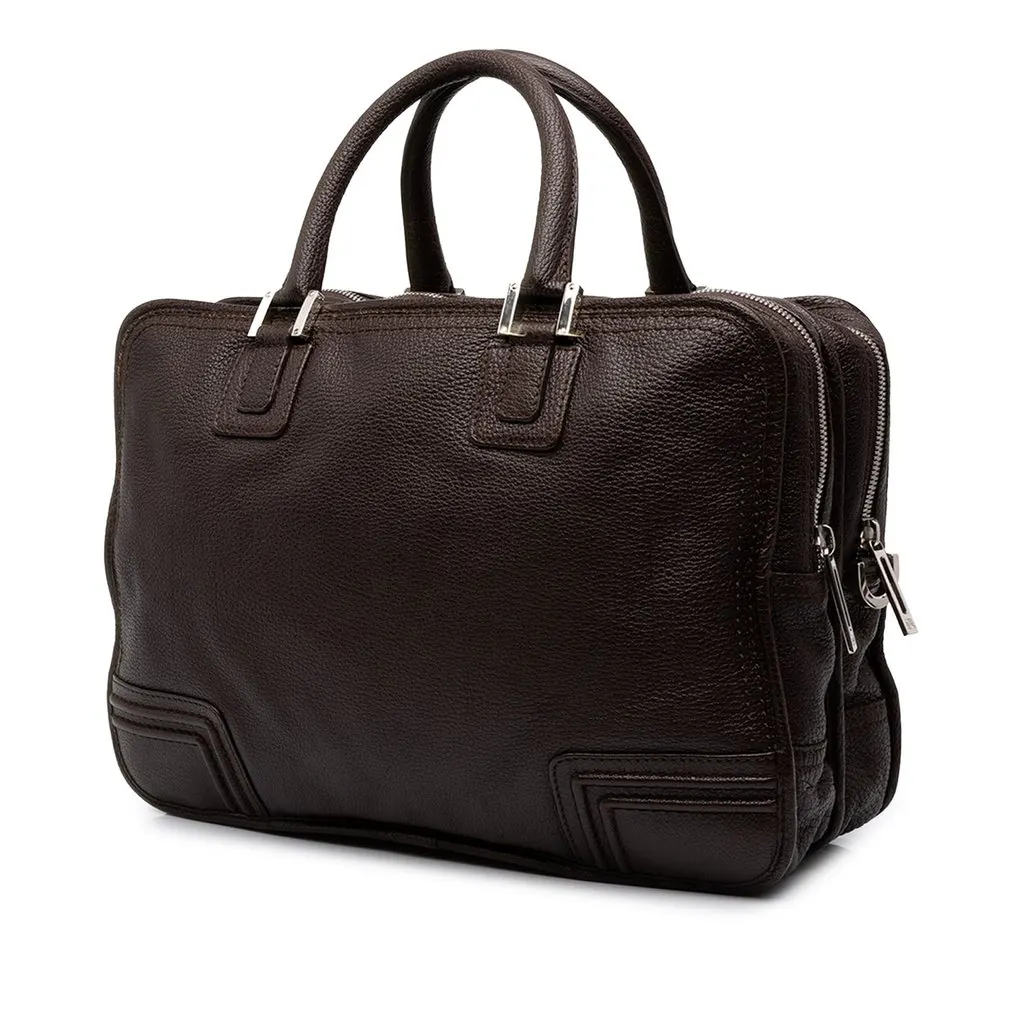 Loewe Goatskin Amazona Business Bag Brown Leather Very good - Back View