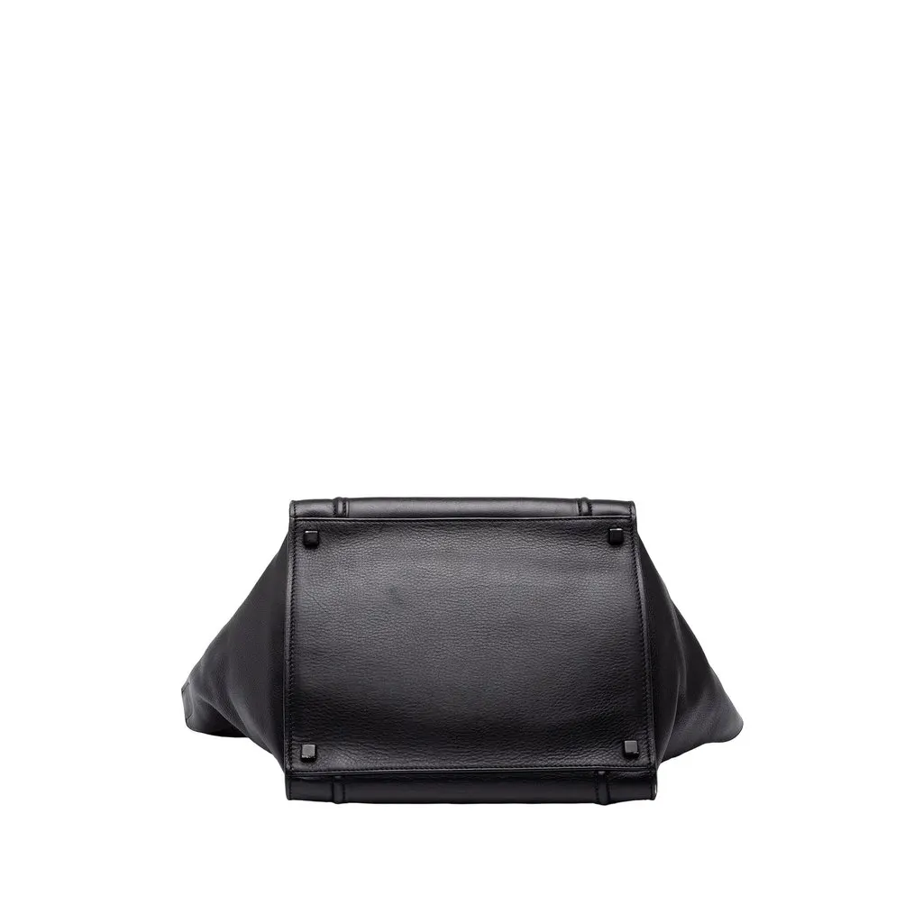 Celine Medium Leather Phantom Luggage Tote Black Leather Good - Inside View