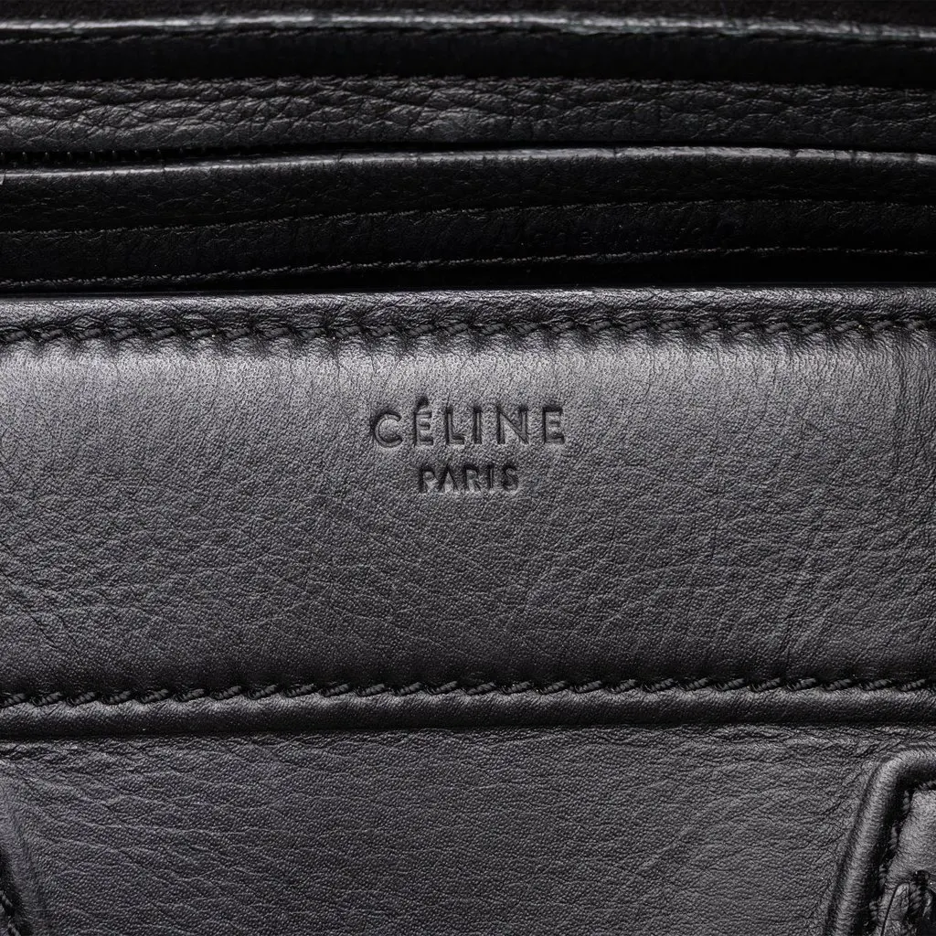 Celine Medium Leather Phantom Luggage Tote Black Leather Good - Box View