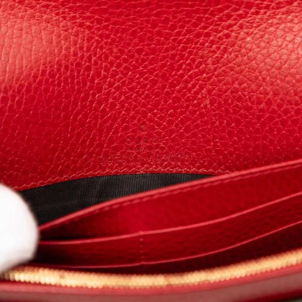Gucci GG Marmont Leather Wallet On Chain Red Leather Very good - Box View