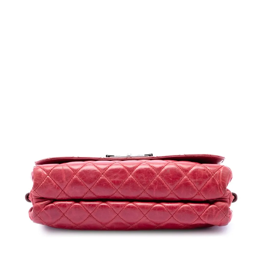 Chanel Quilted Glazed Calfskin Soft Boy Flap Red Leather Very good - Inside View